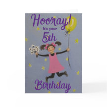 Tarjeta de cumpleaños número 5 estándar, tarjeta d