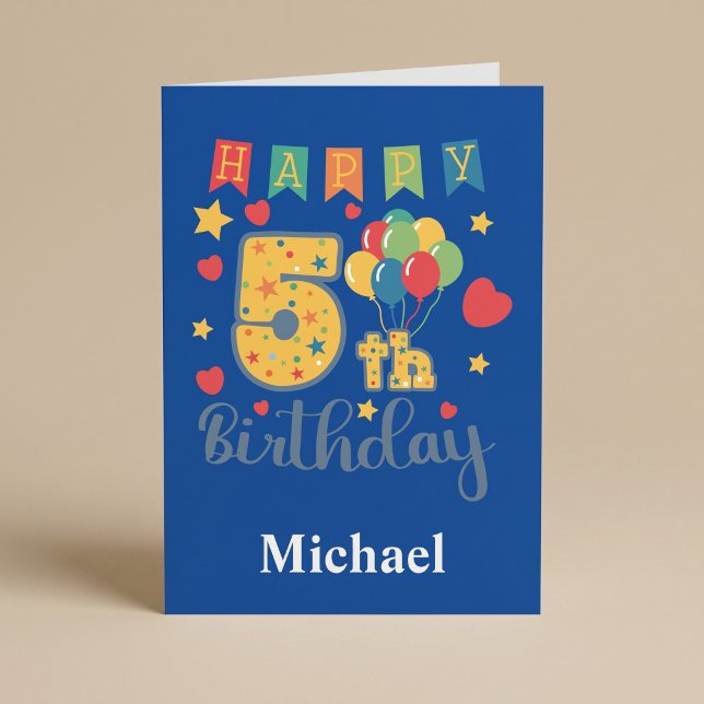 Tarjeta de cumpleaños número 5 feliz (Subido por el creador)