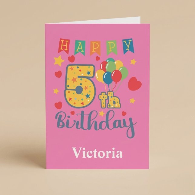 Tarjeta de cumpleaños número 5 feliz (Subido por el creador)