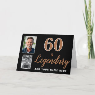 Tarjeta de cumpleaños número 60 & 2 Fotos legendar