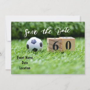 Tarjeta de cumpleaños número 60 de fútbol Guardar