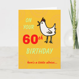 Tarjeta de cumpleaños número 60 de Pollo Primavera