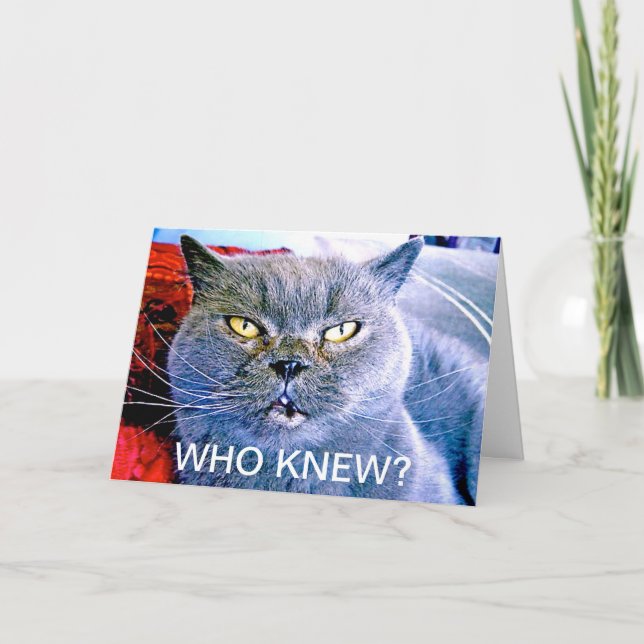 Tarjeta de cumpleaños número 60 del gato azul (Anverso)