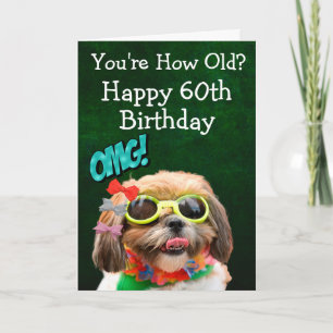 Tarjeta de cumpleaños número 60 divertida y person
