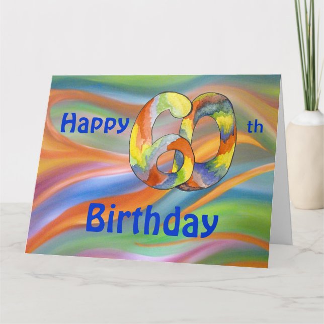 Tarjeta de cumpleaños número 60 grande y salvaje (Anverso)