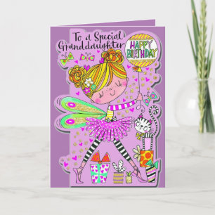 Tarjeta de cumpleaños número 6 de la nieta - Hada
