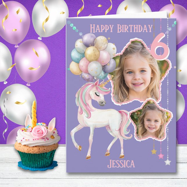 Tarjeta de cumpleaños número 6 de unicornio capric (Subido por el creador)