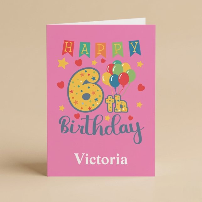 Tarjeta de cumpleaños número 6 feliz (Subido por el creador)