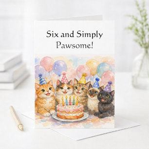Tarjeta de cumpleaños número 6 para niñas capricho