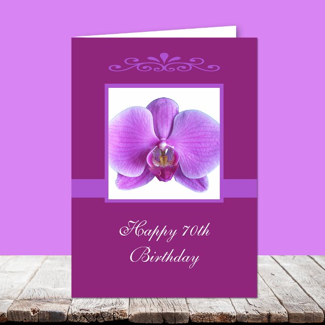 Tarjeta de cumpleaños número 70 de Orquídea (Subido por el creador)