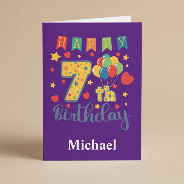 Tarjeta de cumpleaños número 7 feliz (Subido por el creador)