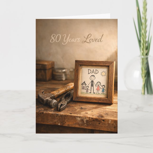 Tarjeta de cumpleaños número 80 Apreciado Banco de (Anverso)