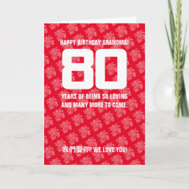 Tarjeta de cumpleaños número 80 de "longevidad" ch