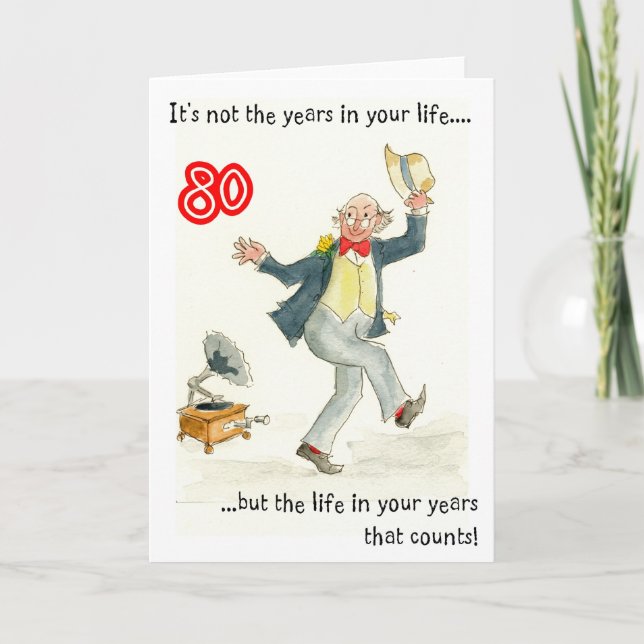 Tarjeta de cumpleaños número 80 para un hombre (Anverso)