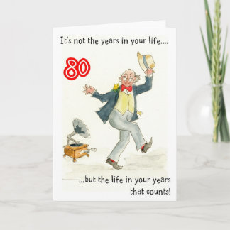 Tarjeta de cumpleaños número 80 para un hombre