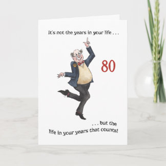 Tarjeta de cumpleaños número 80 para un hombre esp