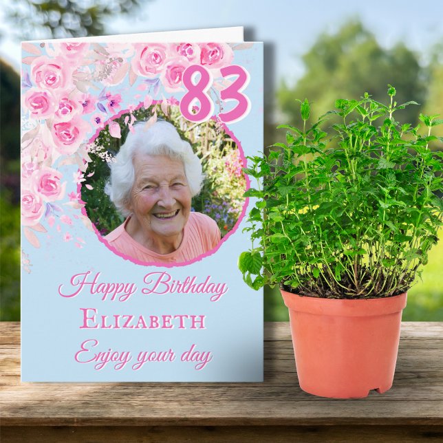 Tarjeta de cumpleaños número 83 con una foto flora (Subido por el creador)