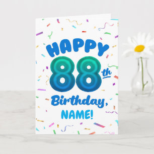 Tarjeta de cumpleaños número 88 personalizada con 