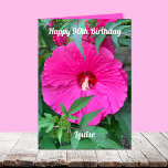 Tarjeta de cumpleaños número 90 de Hibiscus para m<br><div class="desc">Esta impresionante tarjeta de cumpleaños para la dama que cumple 90 años tiene un magnífico hibisco rosa en la parte delantera. Incluso se puede personalizar el frente con el nombre de la dama de cumpleaños. En su interior encontrará un hermoso saludo de cumpleaños que se puede personalizar con el nombre...</div>