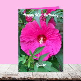 Tarjeta de cumpleaños número 90 de Hibiscus para m