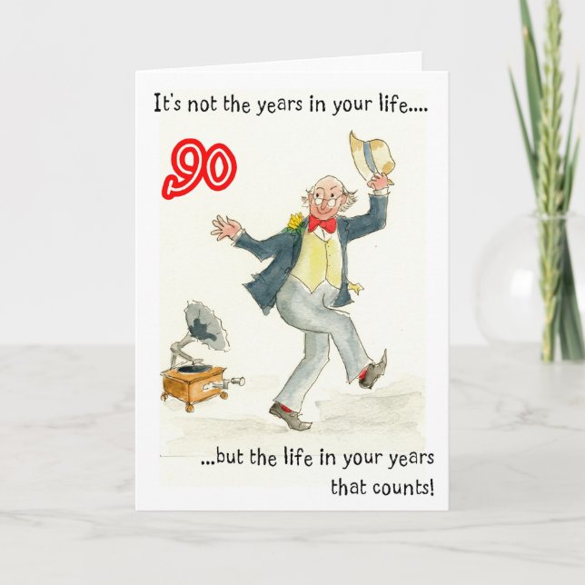 Tarjeta de cumpleaños número 90 para un hombre (Anverso)