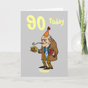 tarjeta de cumpleaños número 90 personalizada de d