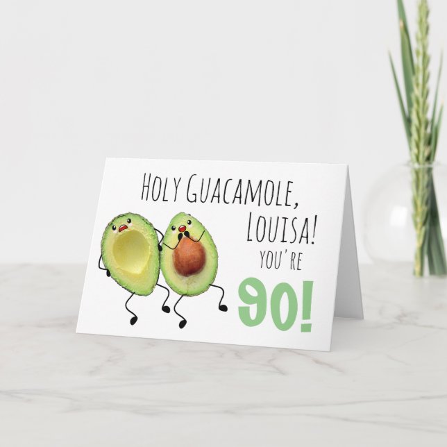 Tarjeta de cumpleaños número 90 personalizada de H (Anverso)