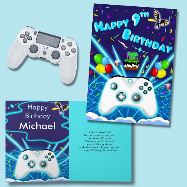 Tarjeta de cumpleaños número 9 de Epic Gamer Happy (Subido por el creador)