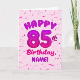 Tarjeta de cumpleaños número globo 85 con nombre p