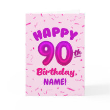 Tarjeta de cumpleaños número globo 90 cumpleaños n