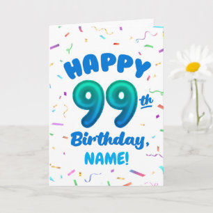 Tarjeta de cumpleaños número globo 99 nombre perso