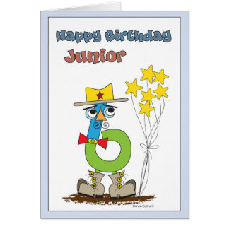 Tarjeta de cumpleaños número seis