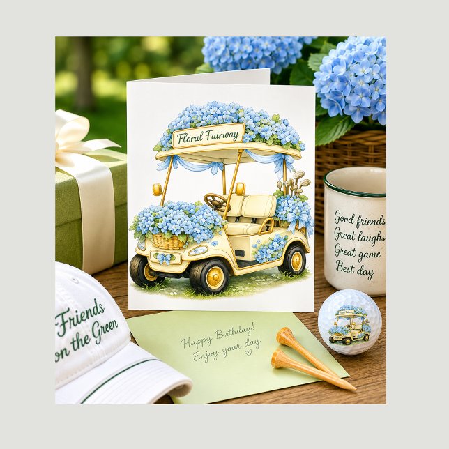 Tarjeta de cumpleaños o de ánimo para carrito de g (Perfect for golf friends, birthdays and thoughtful notes shared on and off the green.)