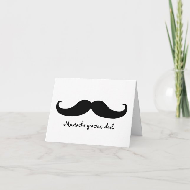 Tarjeta de cumpleaños o Día del Padre de bigote (Anverso)