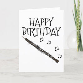 Tarjeta de cumpleaños Oboe Músico de Woodwind