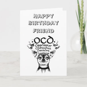 Tarjeta de cumpleaños OCD para amante de perros y
