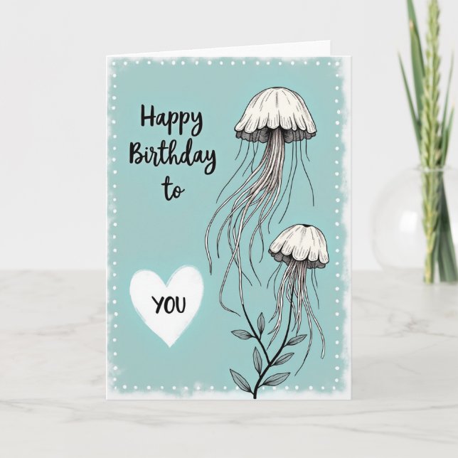 Tarjeta de Cumpleaños Oceánico Alegre (Anverso)