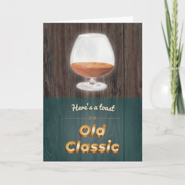 Tarjeta de cumpleaños "Old Classic" de Punny Brand (Anverso)