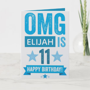 Tarjeta de cumpleaños - OMG 11 años