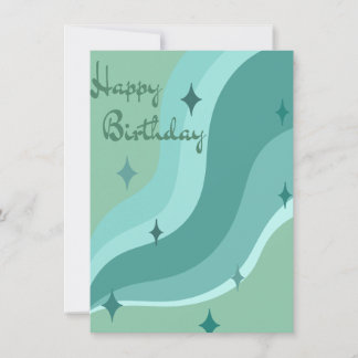 Tarjeta de cumpleaños ondulada Aqua