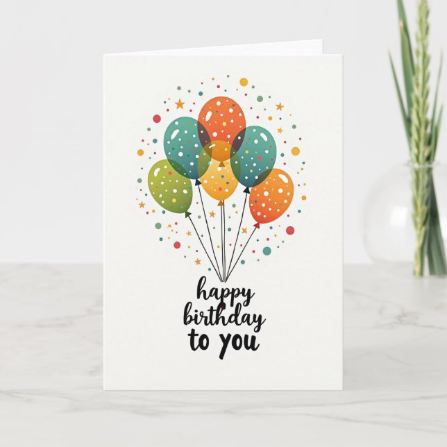 Tarjeta de cumpleaños Orbes Alegres (Anverso)