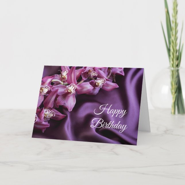 Tarjeta de cumpleaños -Orchids (Anverso)
