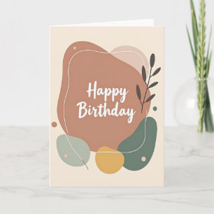 Tarjeta de cumpleaños orgánica de terracota