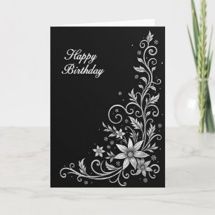 Tarjeta de cumpleaños ornamentada alegre
