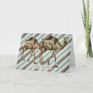 Tarjeta de cumpleaños Ornate Camels Stripes