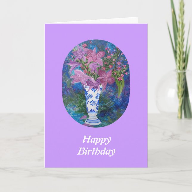 Tarjeta de cumpleaños Orquídea (Anverso)