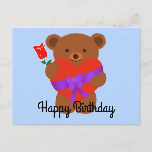 Tarjeta de Cumpleaños Osito Teddy Lindo #1 (Anverso)
