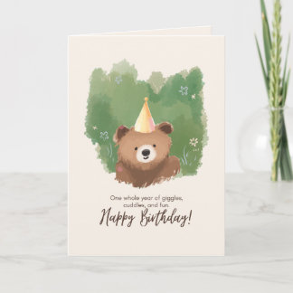 Tarjeta de cumpleaños Oso de peluche lindo
