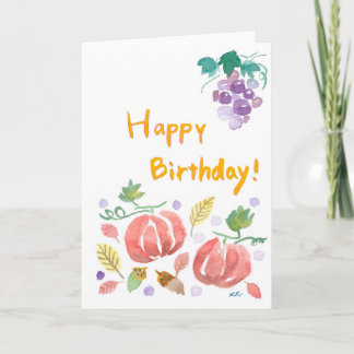 Tarjeta de cumpleaños otoño
