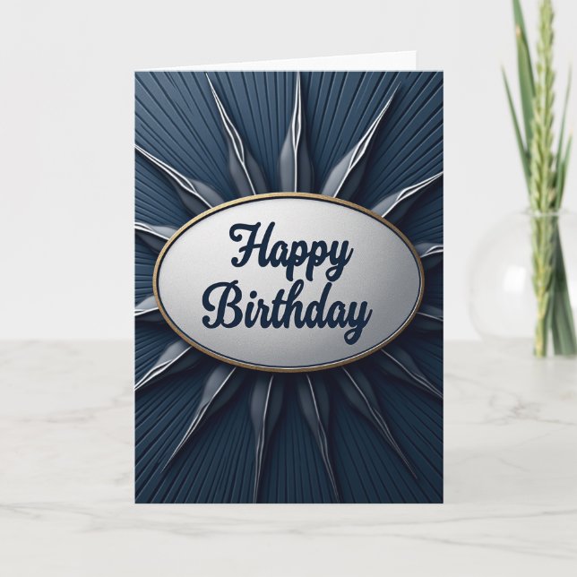 Tarjeta de cumpleaños ovalada elegante (Anverso)